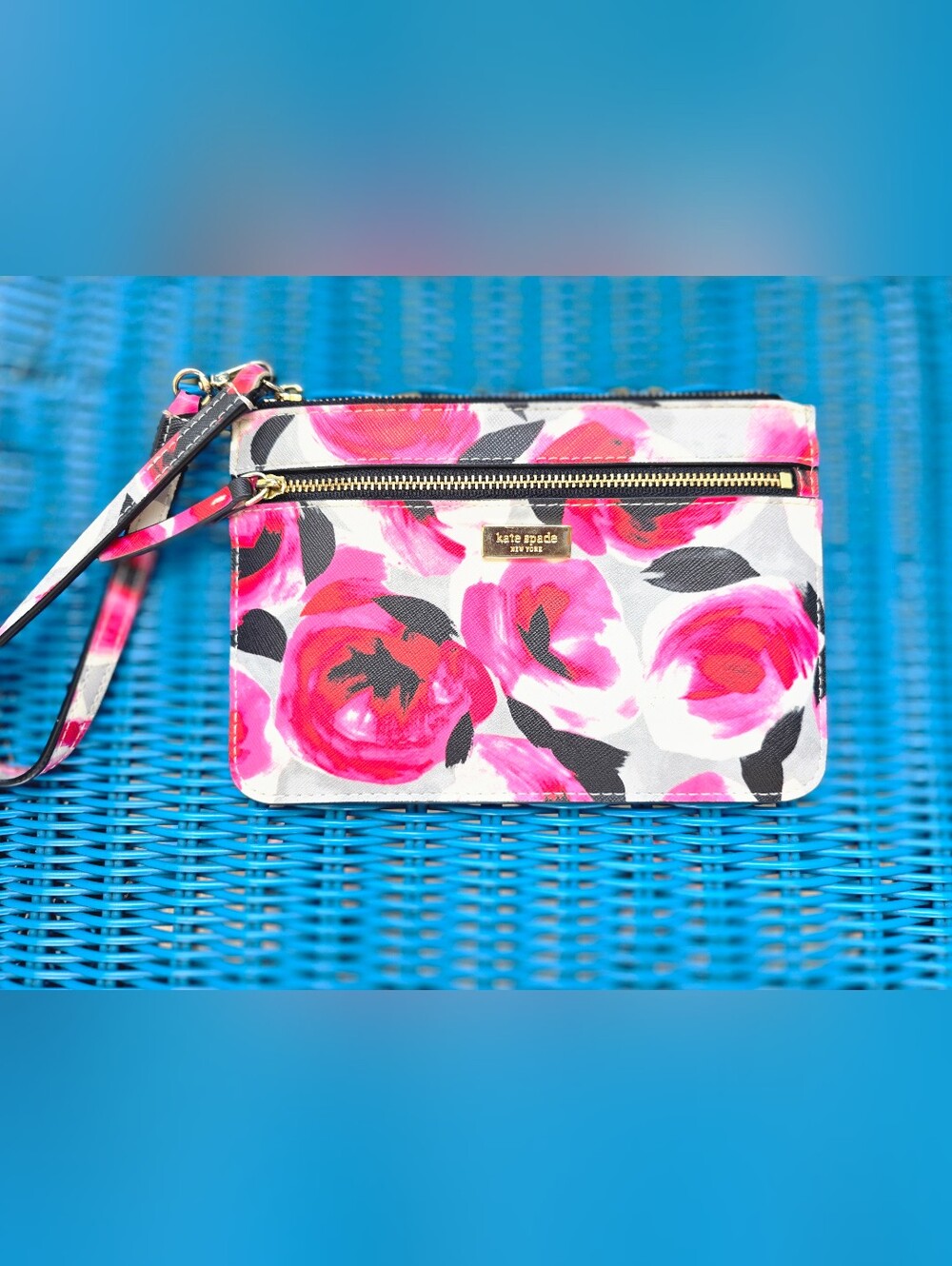 Kate ♠︎ Spade Pink Rosette Floral Wristlet